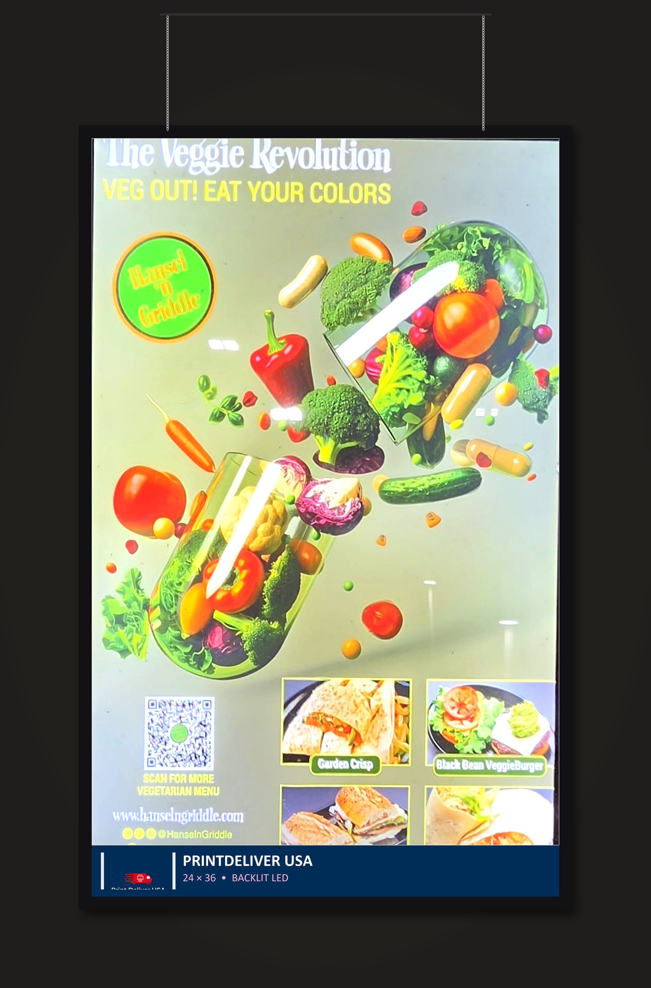 PrintDeliver USA hanging LED backlit display