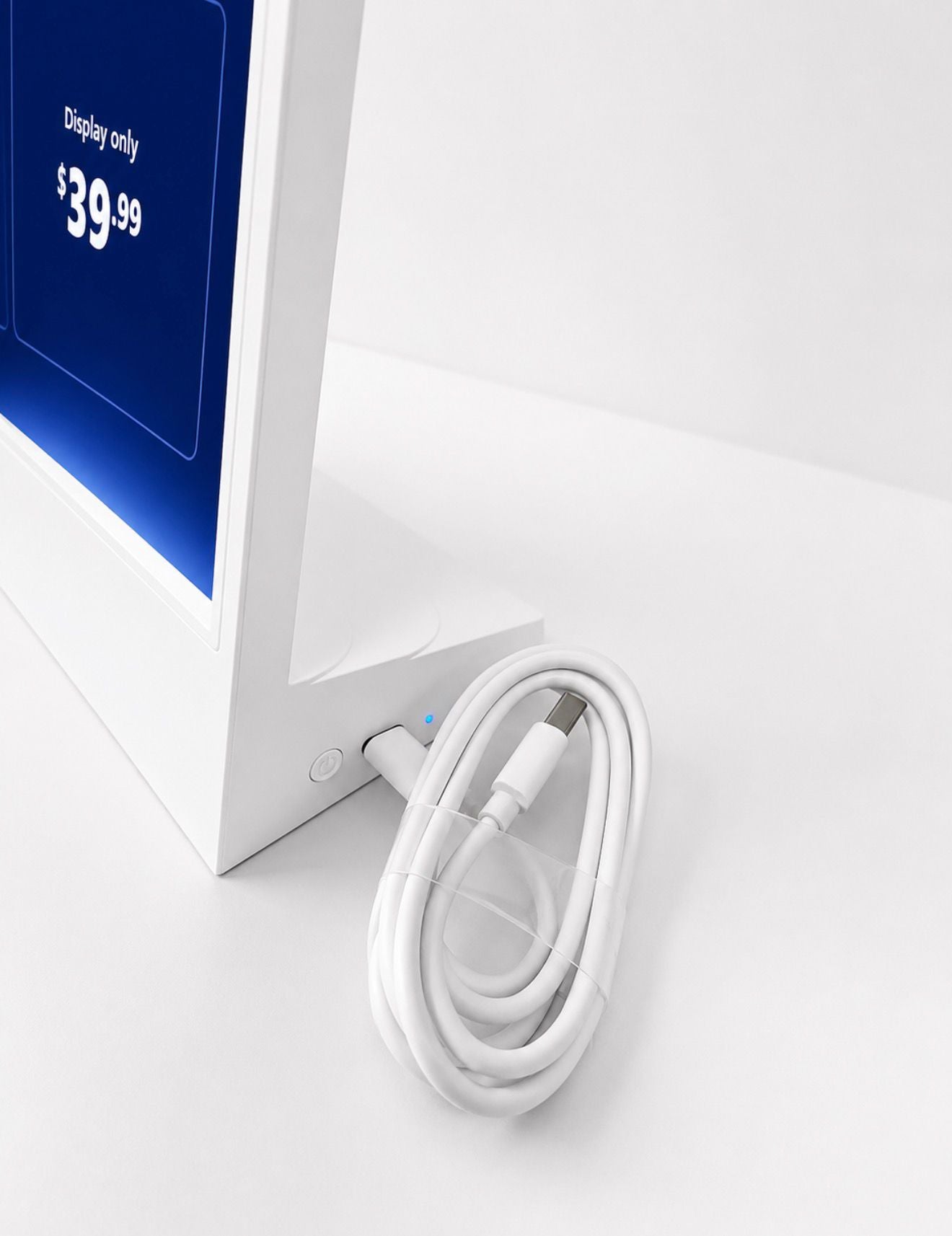 LED A4 backlit poster stand shown at an angle
